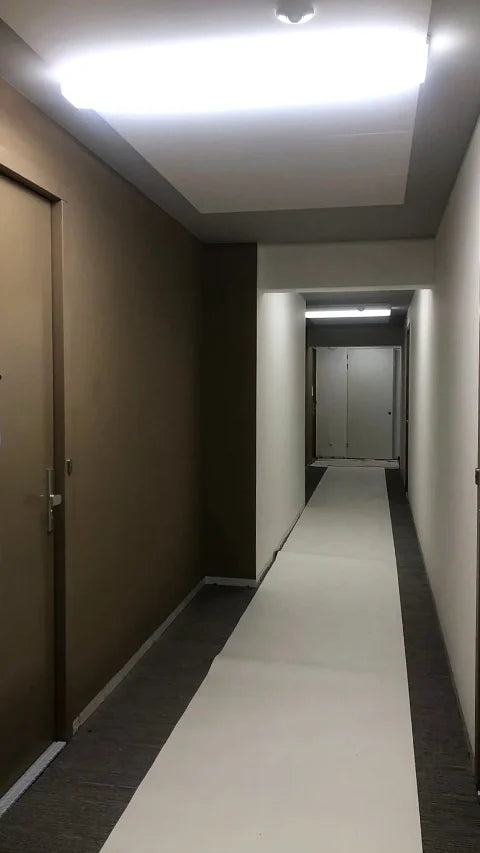 Grote ruimtes en zakelijke interieurs — Schilderwerk in grotere ruimtes, met beelden tijdens de afbouw.